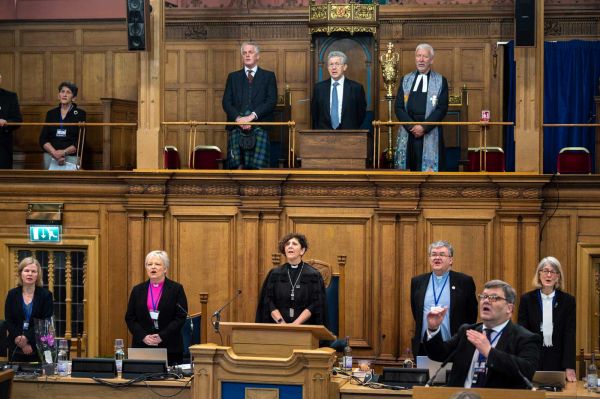 Lord High Commissioner, Sally Foster-Fulton, and others during Thursday Opening Worship