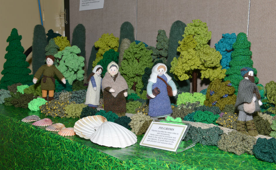 A group of knitted pilgrims