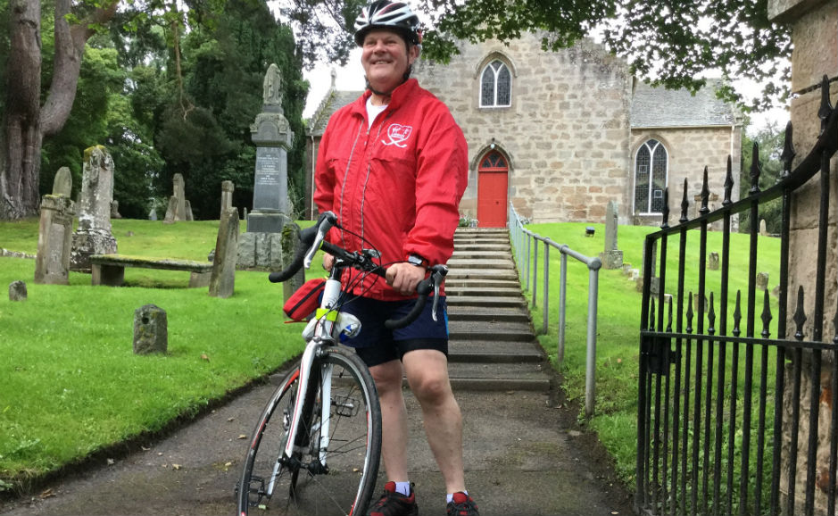 Rev Robert Brookes outside Cawdor Parish Church 