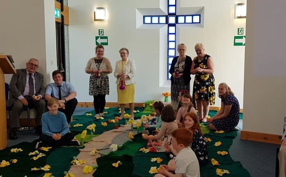 The knit and natter group made daffodils for Easter