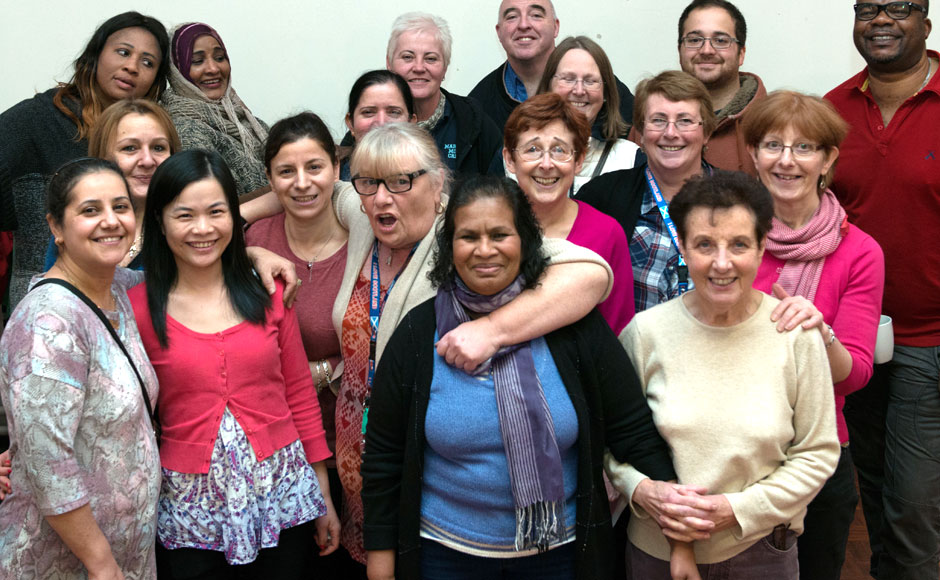 Group of people at St Rollox Church in Glasgow who have previously been funded by the Go For It fund