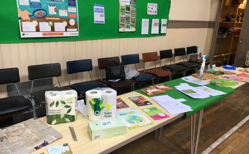 A display at the church promoting the envirionment