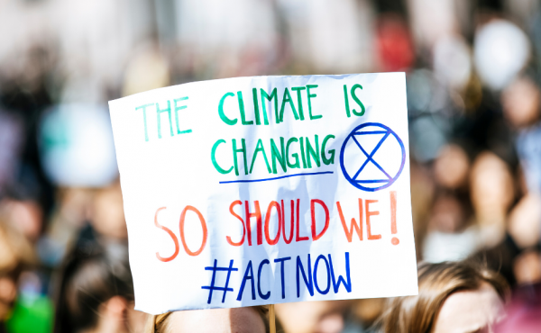 A sign at a climate protest