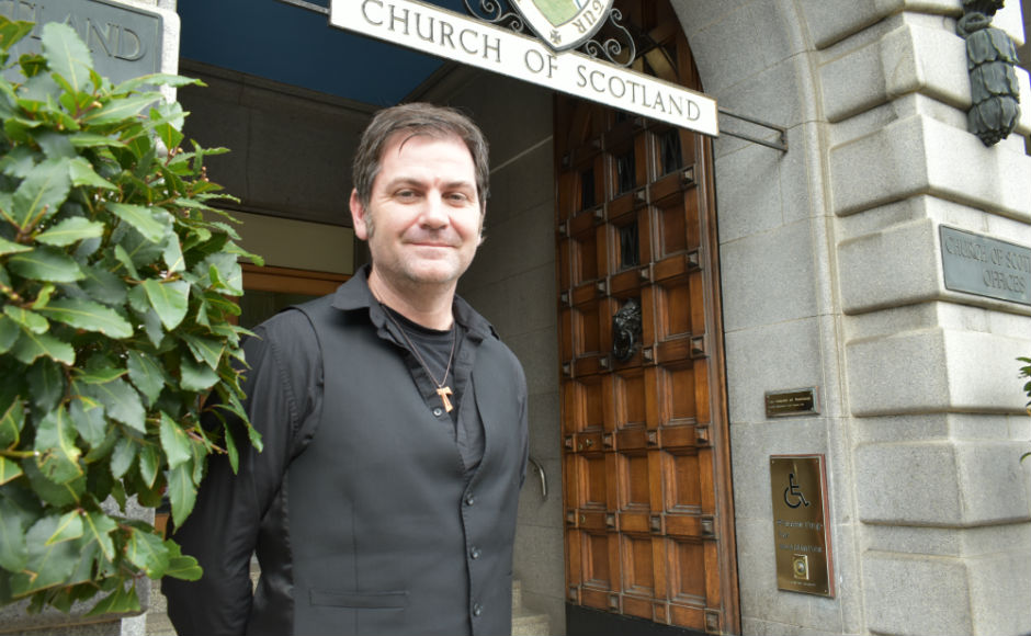 Rev Dr John McCulloch outside the church of Scotland offices