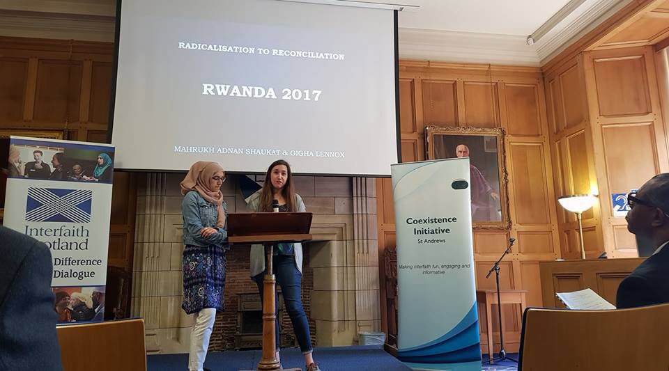 Youth worker Gigha Lennox and Mahrukh Shaukat speaking at the Interfaith Youth Conference