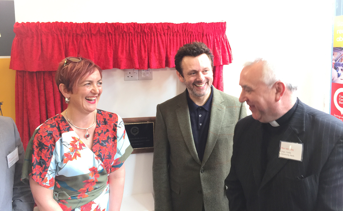 Angela Constance MSP, Michael Sheen and Rev Iain May