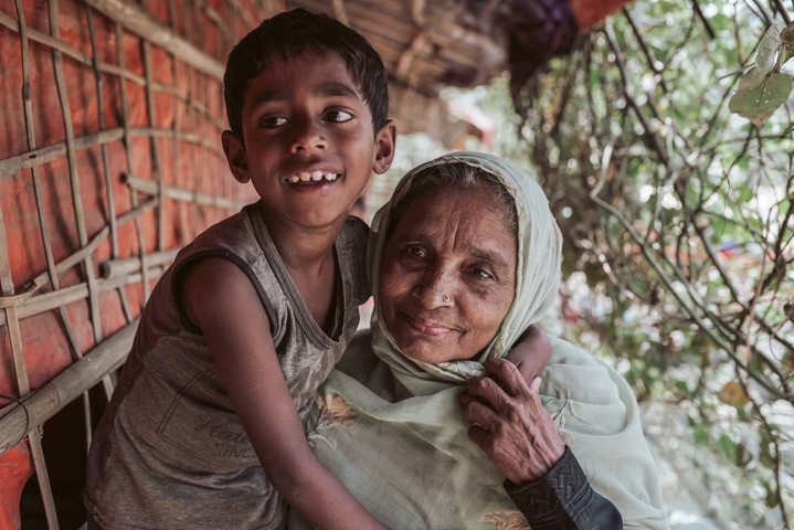 A boy with his grandmother