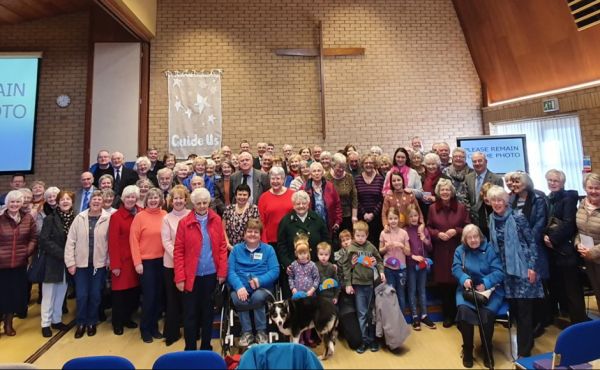 Dalgety Parish Church some of the congregation