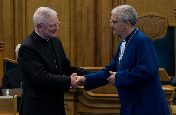 Bishop Cushley and moderator