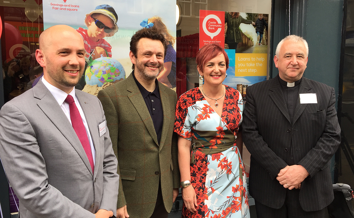 Ben Macpherson, MSP for Edinburgh Northern and Leith, Michael Sheen, Cabinet Secretary for Communities, Angela Constance MSP and Rev Iain May