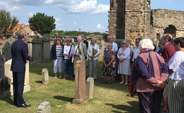 Very Rev Dr Russell Barr leads the service of dedication in memory of the Open Champion golfer Jamie Anderson.