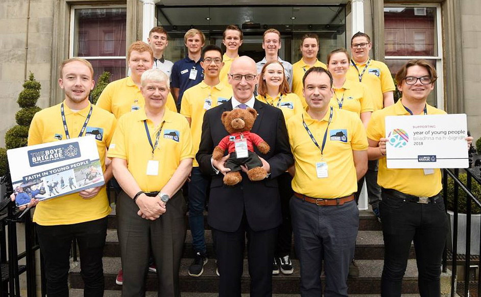 John Swinney MSP with young people