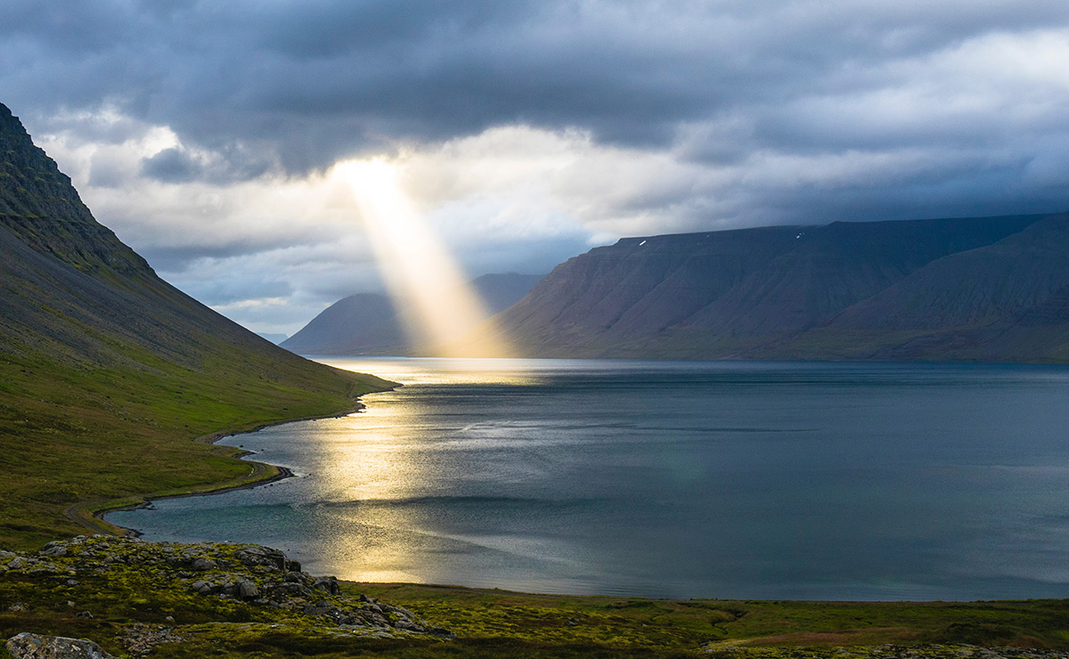 Sunlight breaking through cloud