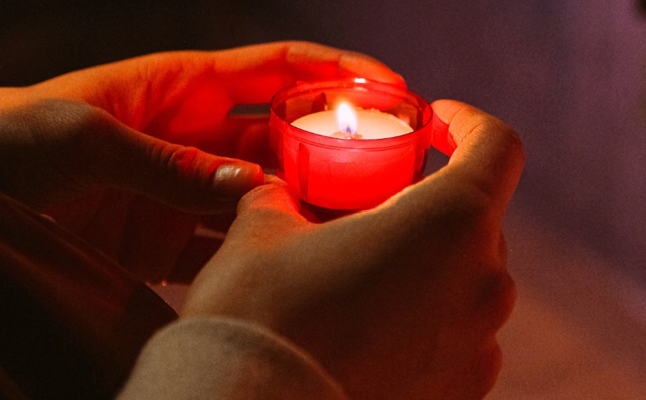 Hand with candle