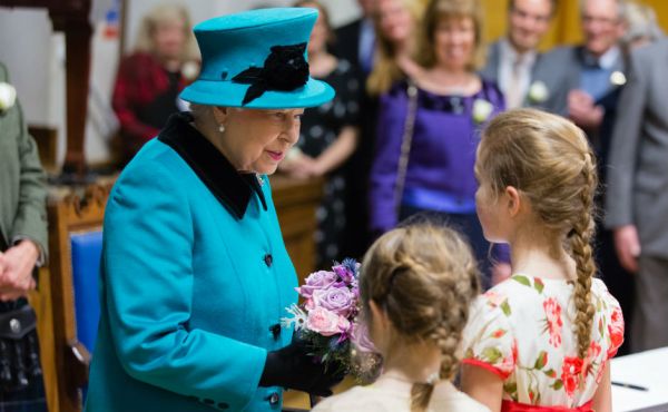 HM the Queen at St Columbas, London