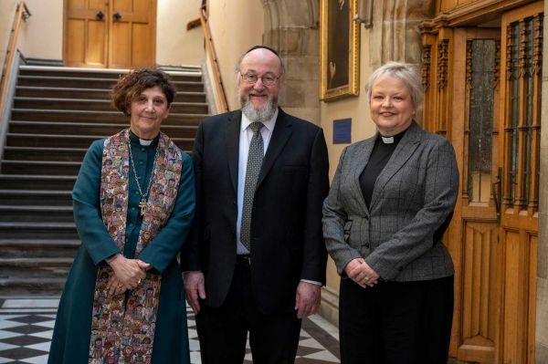 The Moderator, rabbi, and Principal Clerk Fiona Smith