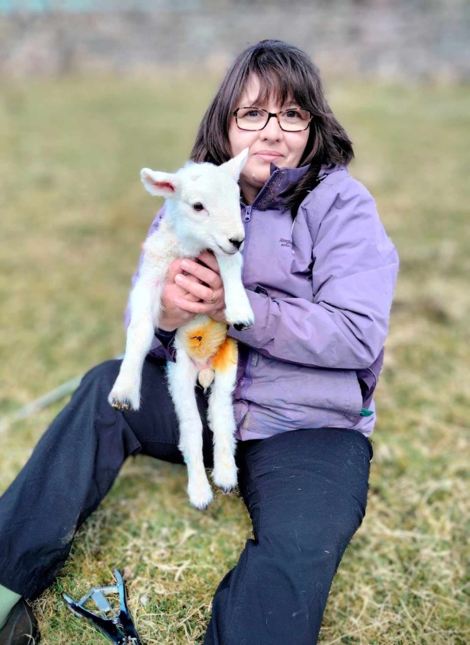 Andrea with a lamb