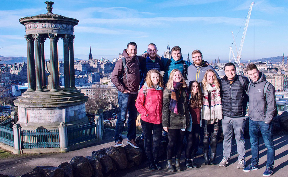 Students and professor from Colorado Christian University attending Lenzie Union's Sunday service