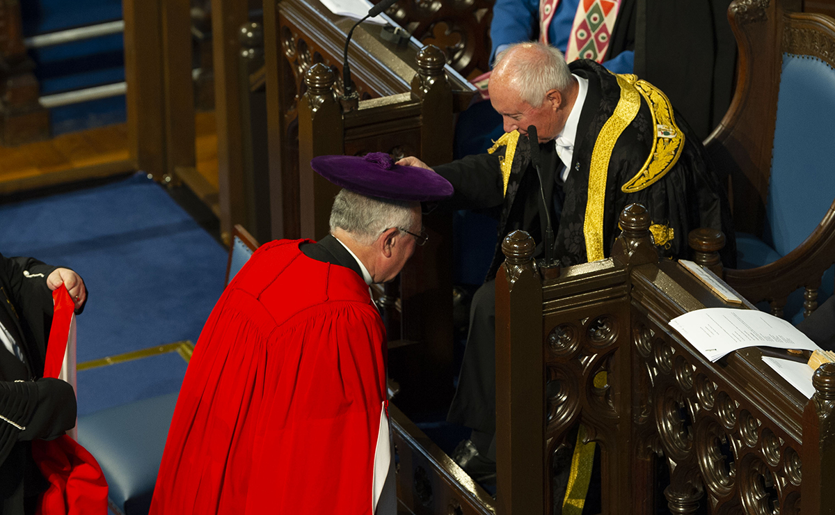 During his address to the audience at the ceremony, he became the first person in the history of University of Glasgow’s 561 years to address the graduation audience in both English and Gaelic. © The University of Glasgow