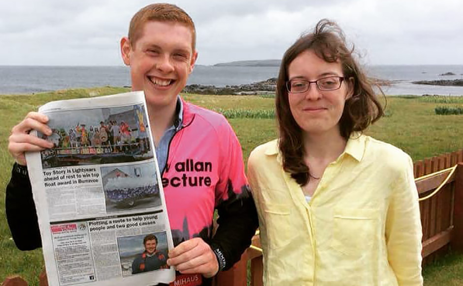 Robin Downie and Catriona Munro in Shetland for a multigenerational event