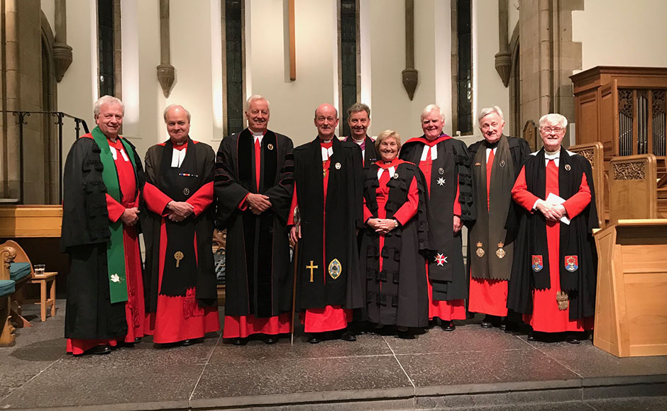 Pictured from left to right: Very Rev Dr John Chalmers; Very Rev Professor Iain Torrance; Rev Dr George Whyte; Very Rev Professor David Fergusson, Dean of the Chapel Royal and Dean of the Order of the Thistle; Rev Neil Gardner; Very Rev Dr Lorna Hood; Very Rev Dr John Cairns; Rev Professor Norman Drummond; and Rev Charles Robertson.