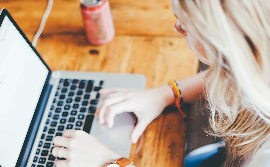 Woman using computer