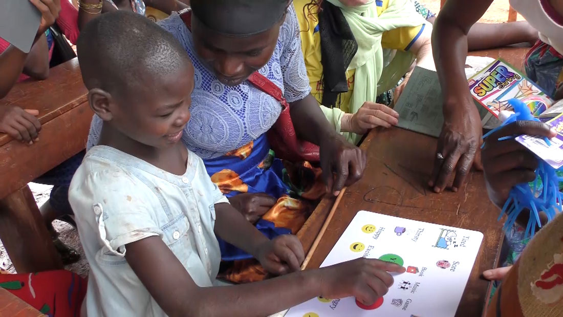 Child reading a book