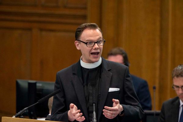 Liam Fraser, convener of the Theological Forum, speaking at the General Assembly