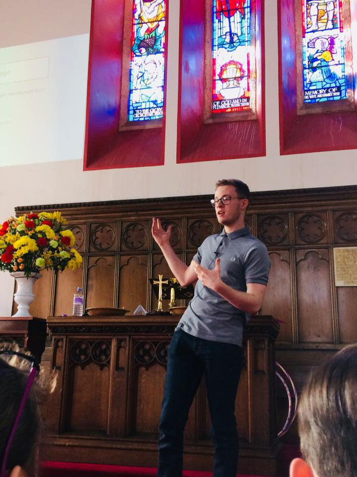 Young person leading worship at Flemington Hallside Parish Church