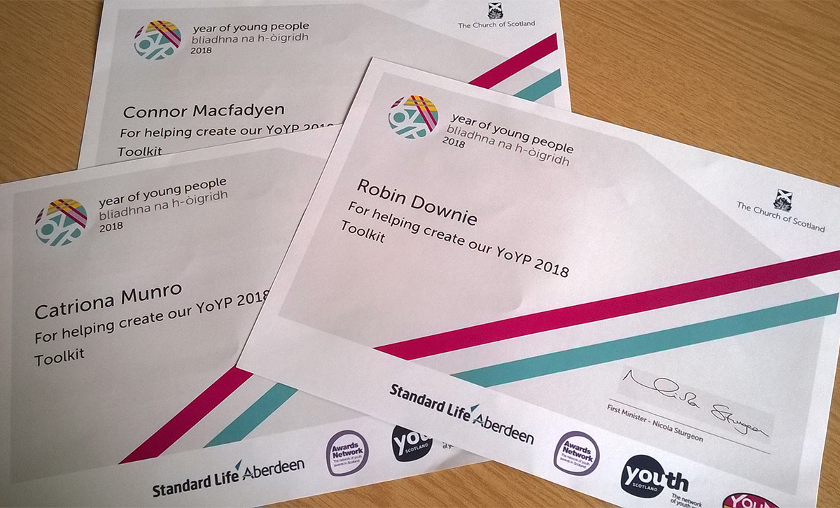 Year of Young People certificates