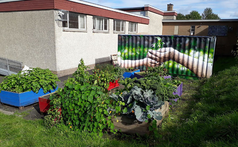 Garden and mural in a priority area