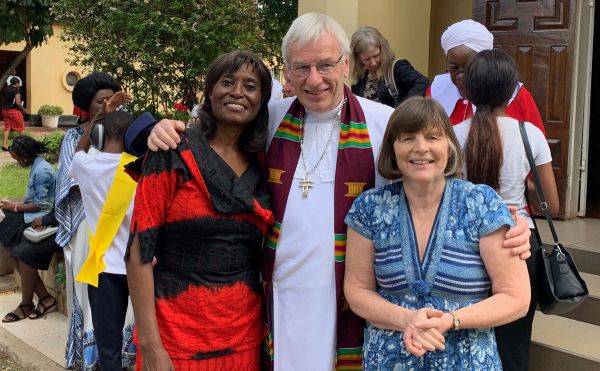 Rt Rev Colin Sinclair with Lucie Kasanga and his wife Ruth