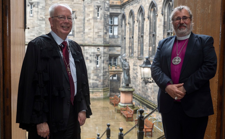 Lord Jim Wallace, Moderator of the General Assembly of the Church of Scotland, with Most Rev Mark Strange, Primus of the Scottish Episcopal Church