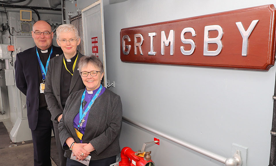 The Moderator visiting HMS Grimsby based at HM Naval Base Clyde