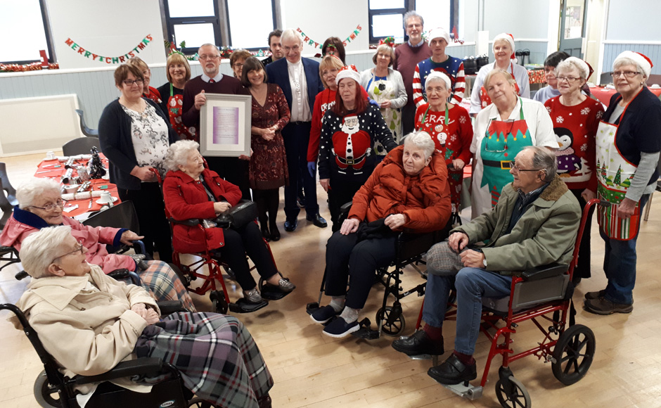 The Moderator with a group of care home residents who attend the weekly cafe