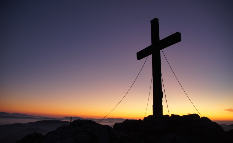 A cross in silhouette 