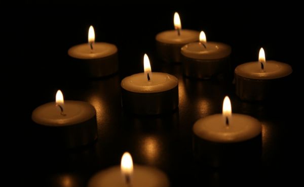 Multiple candles lit.