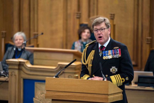 Admiral Sir Ben Key addresses the General Assembly