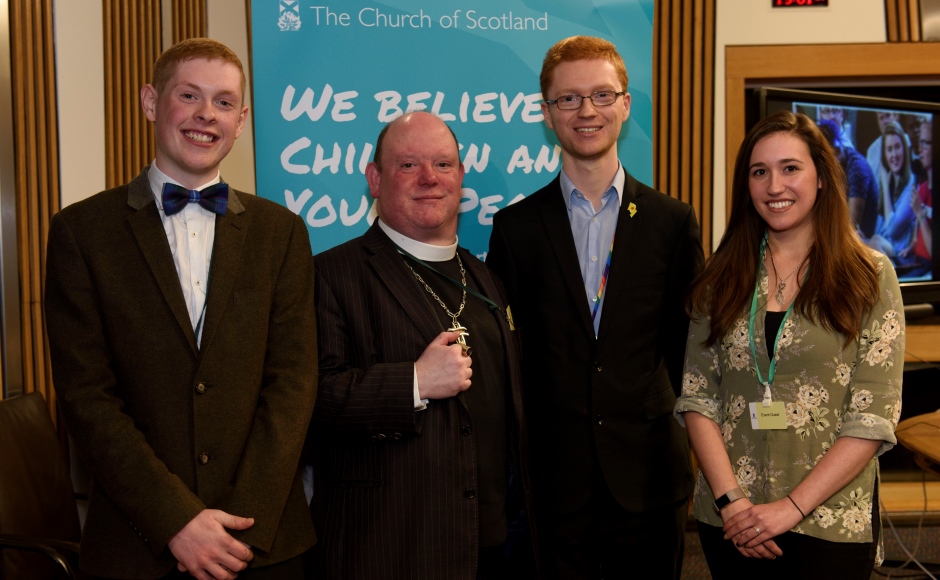 outh Moderator Robin Downie, Moderator of the General Assembly Right Rev Dr Derek Browning and Gigha Lennox