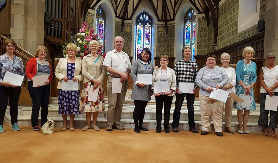 Youth workers and volunteers at Helensburgh Parish Church awarded certificates for their work with young people
