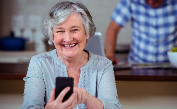 Lady holding a mobile phone