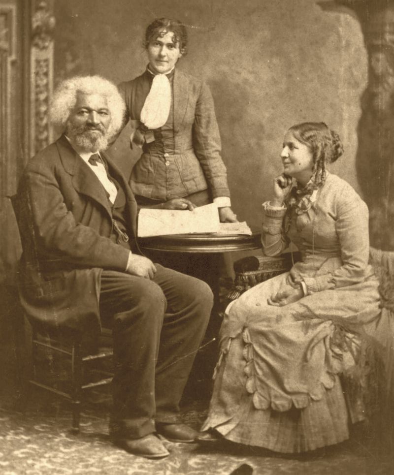Frederick Douglass and second wife Helen Pitts Douglass and Eva Pitts