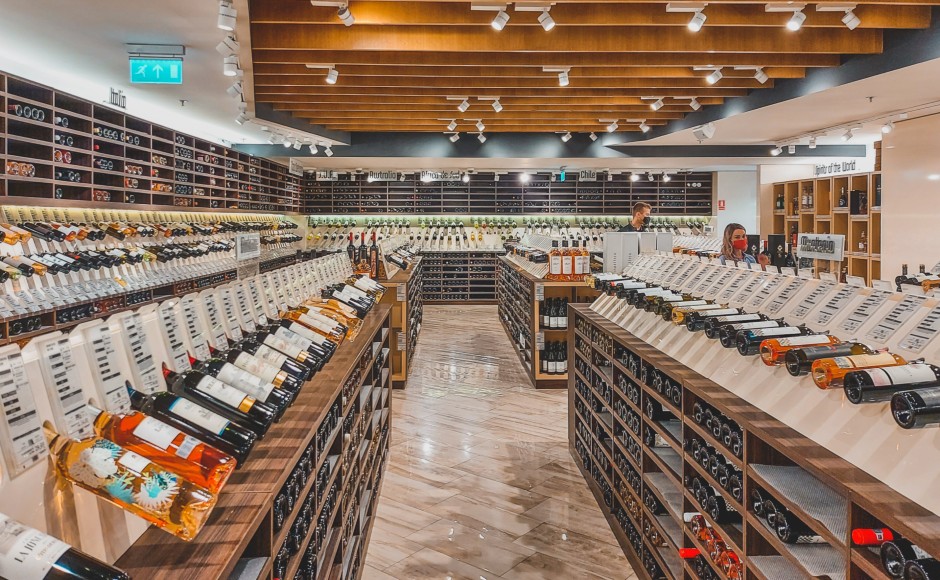 Alcohol for sale in a shop.