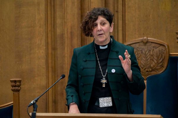 Moderator Rt Rev Sally Foster-Fulton speaking at the General Assembly