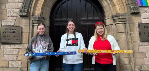 The Richmond's Hope support team with some examples of the colourful memory sticks.