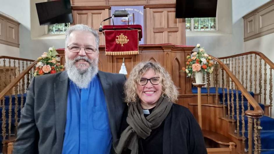 Kerr and Moira Wintersgill in Stromness Church.