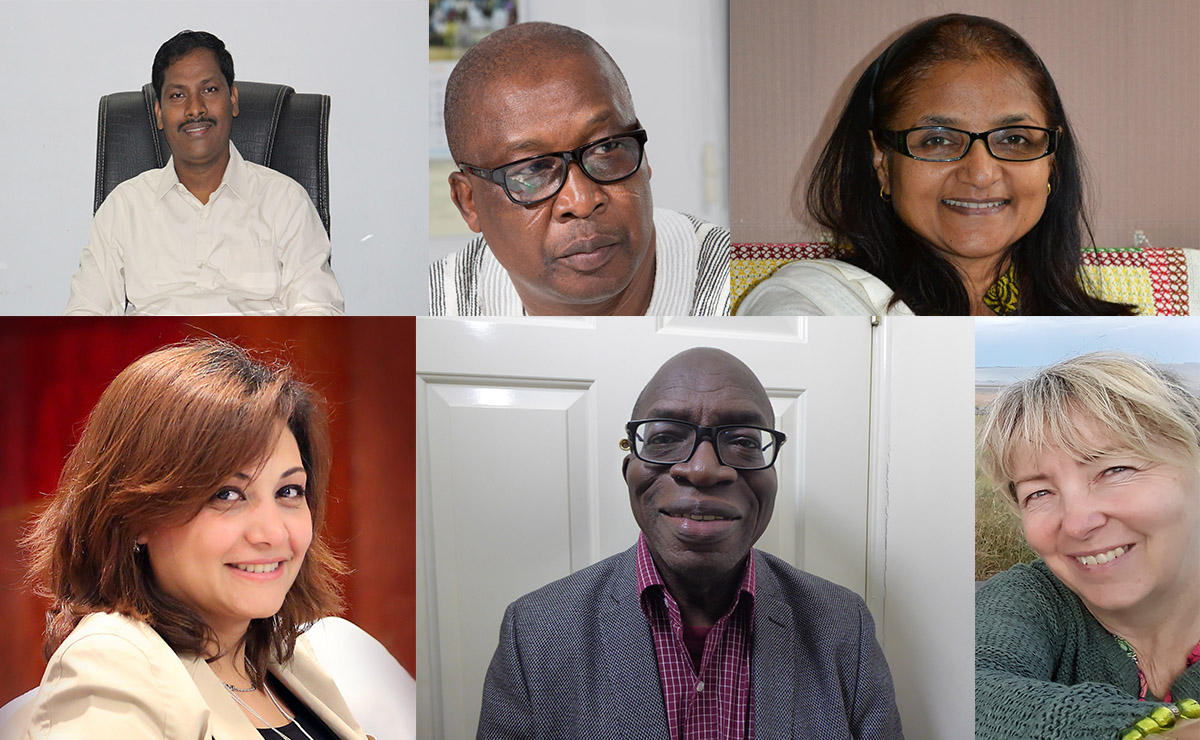 Clockwise from top left: Kasta Dip, Dr Johnson Mbillah, Jenny Jivan, Carolyn Bond, Roderick Hewitt, Heba Yousry