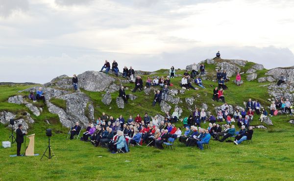 People gathered during the service