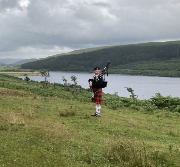 Piper Colin Turnbull will again welcome worshippers