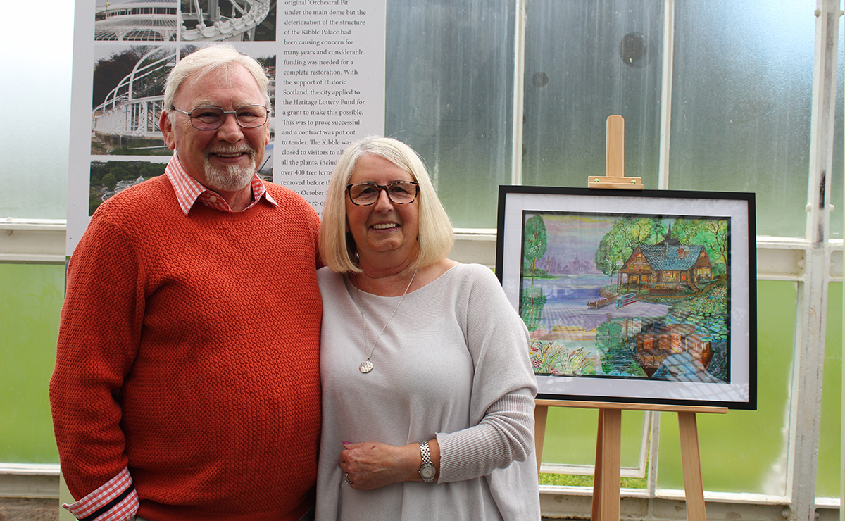 Bob Carmichael (a participant) and his wife Ann, from CrossReach's Heart for Art project